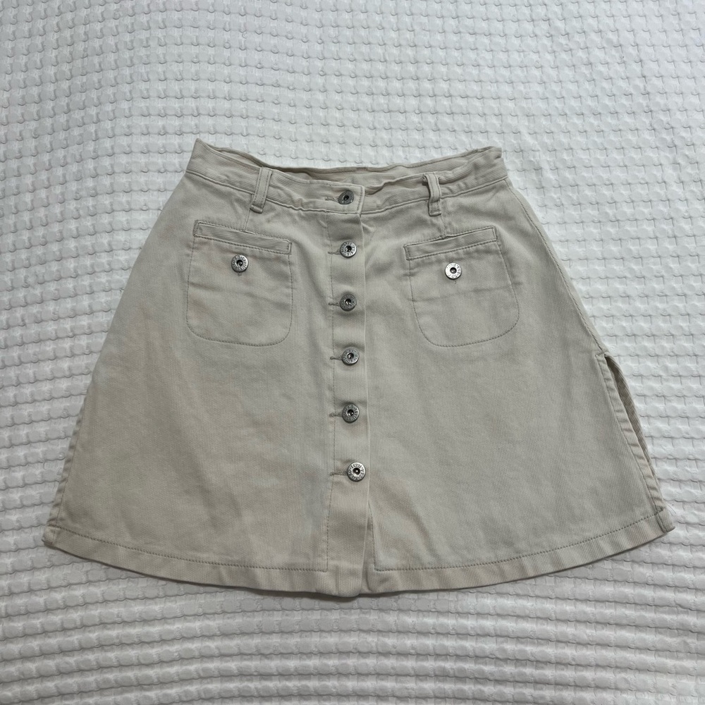 Ko Ko Jeans Beige A-Line Button Skort